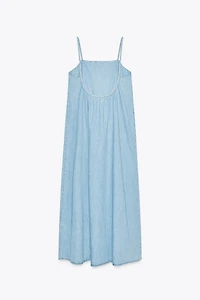 TRF DENIM MIDI DRESS