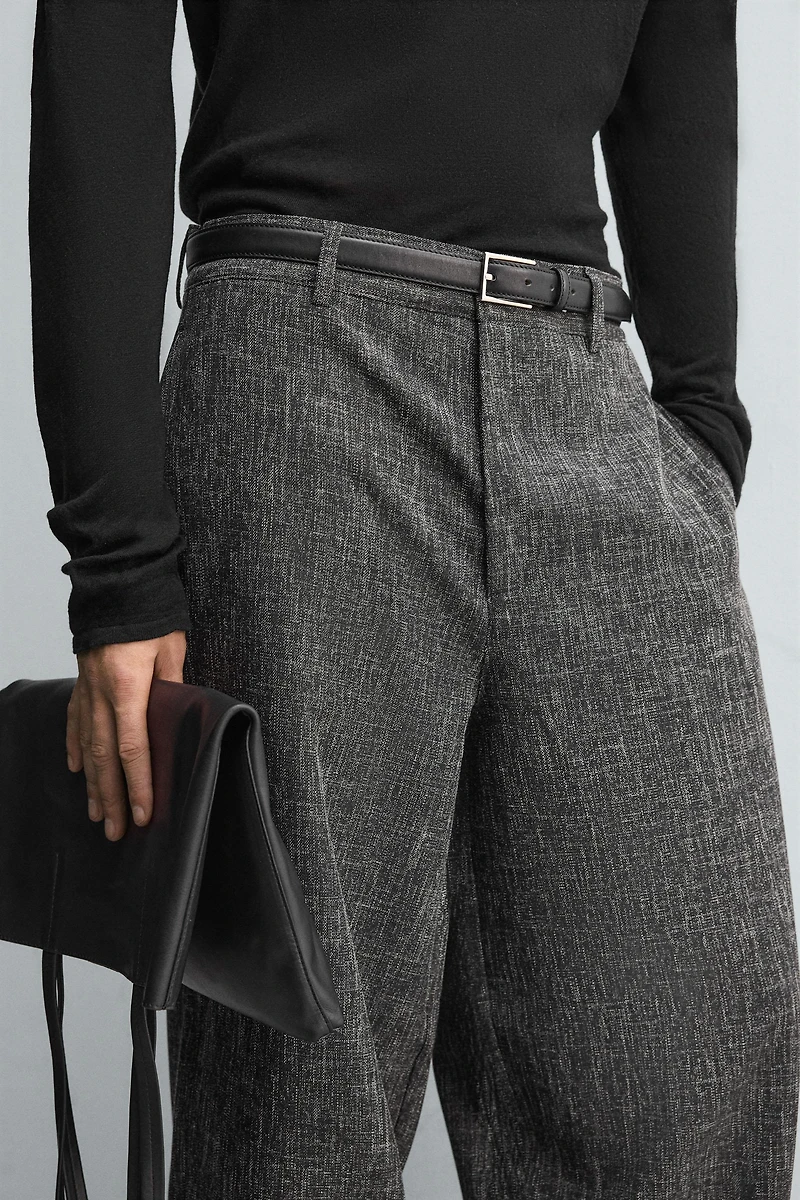TEXTURED BALLOON FIT PANTS