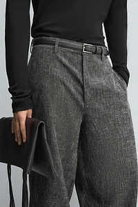 TEXTURED BALLOON FIT PANTS