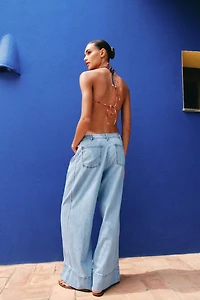 JEAN Z1975 À JAMBES LARGES TAILLE HAUTE PINCES