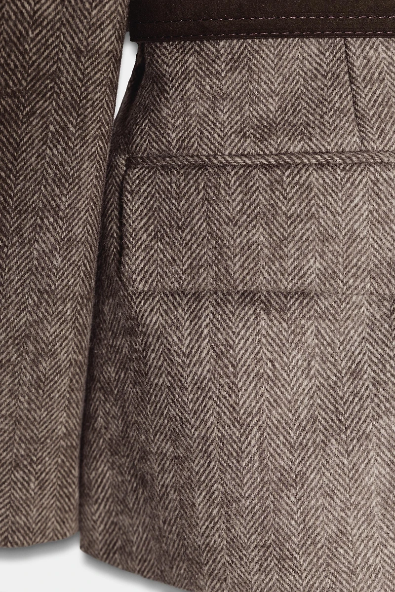 VESTE À CHEVRONS AVEC CEINTURE