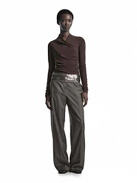 Draped long sleeve T-shirt