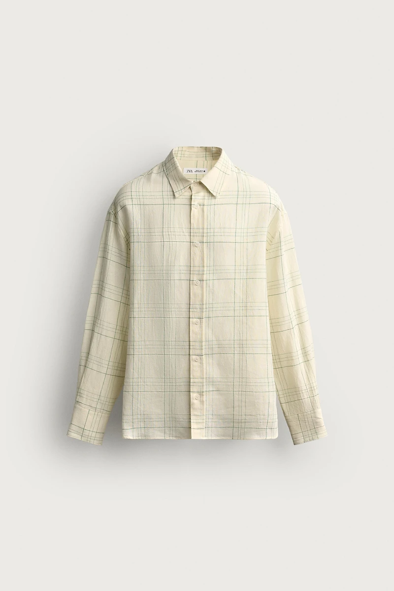 COTTON-LINEN CHECK SHIRT