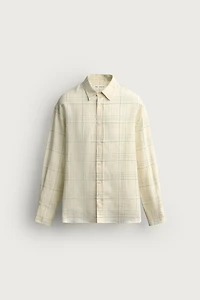COTTON-LINEN CHECK SHIRT