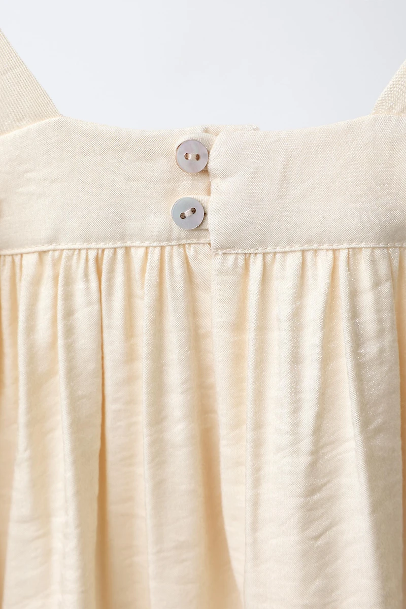 EMBROIDERED SATIN DRESS