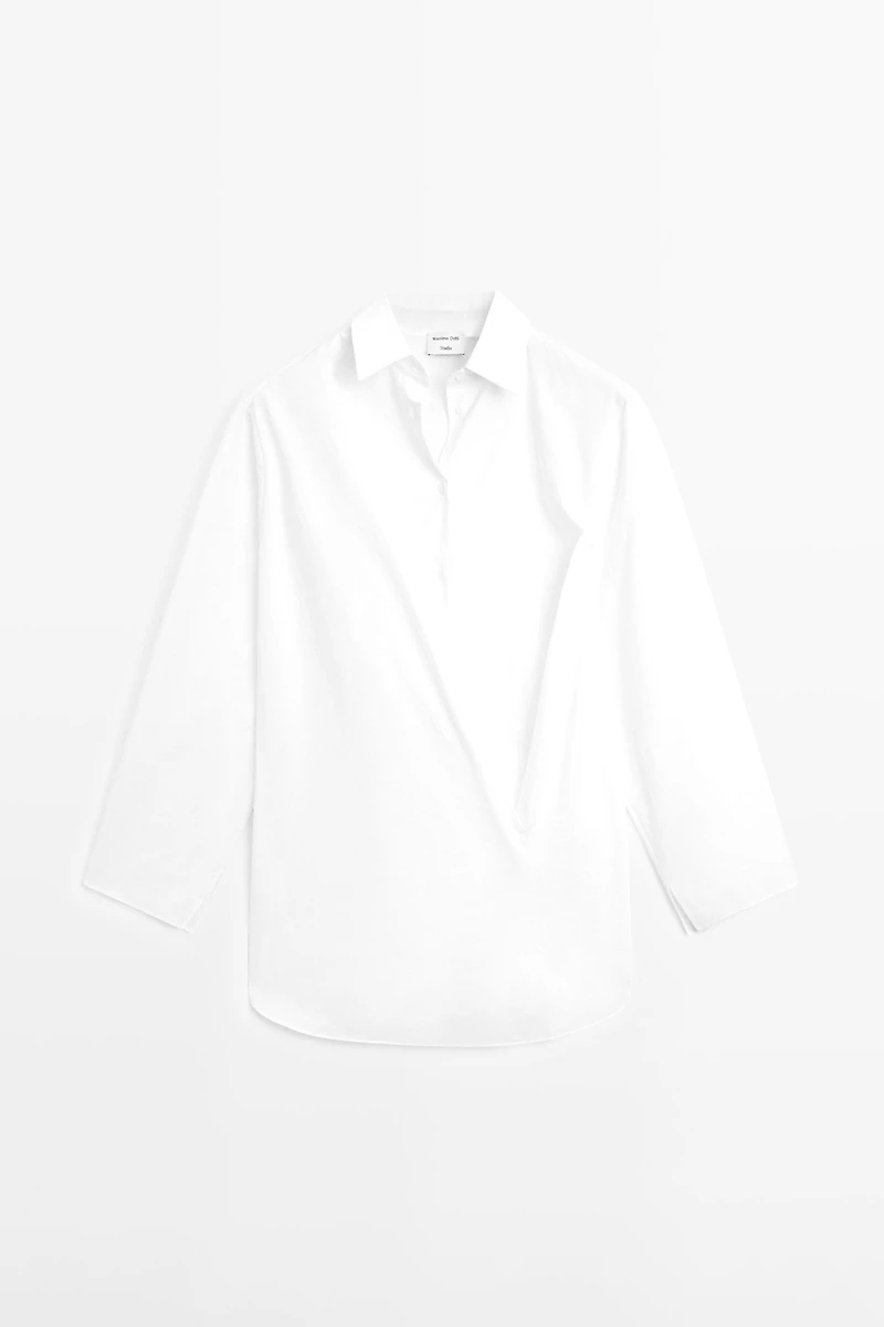 100% cotton shirt with gathered detail - STUDIO
