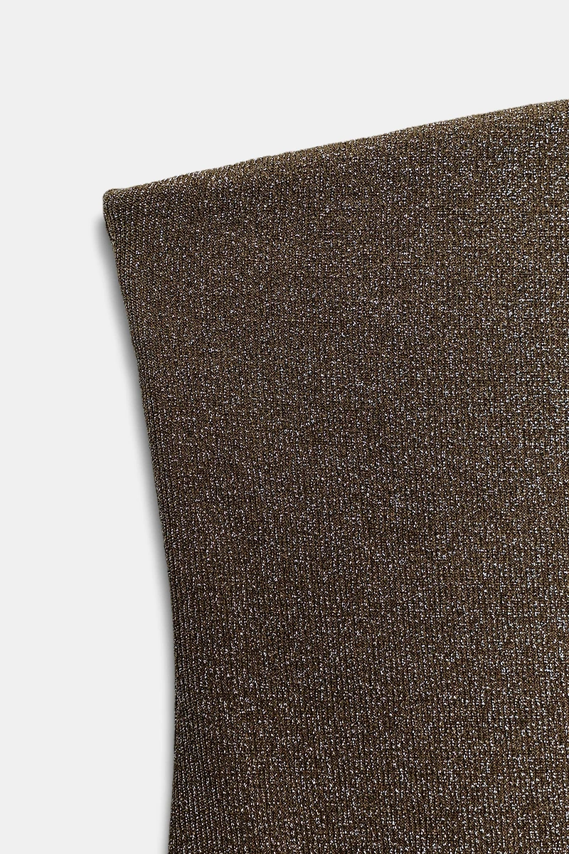 METALLIC THREAD BANDEAU BODYSUIT