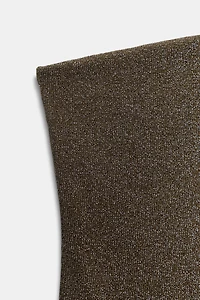 METALLIC THREAD BANDEAU BODYSUIT