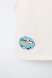 SLEEVELESS T-SHIRT WITH DUCK PATCHES
