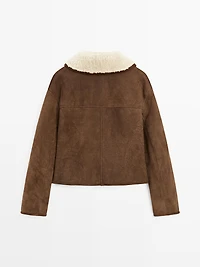 Short leather jacket with lambskin