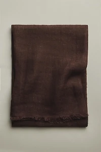 FRINGED LINEN BLANKET