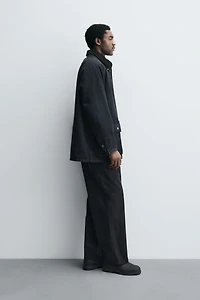 CONTRASTING COLLAR DENIM JACKET