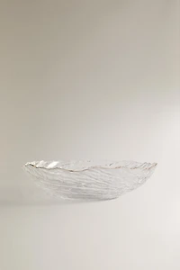 GLASS SALAD BOWL WITH A GOLDEN RIM