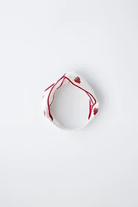 EMBROIDERED STRAWBERRY HEADBAND