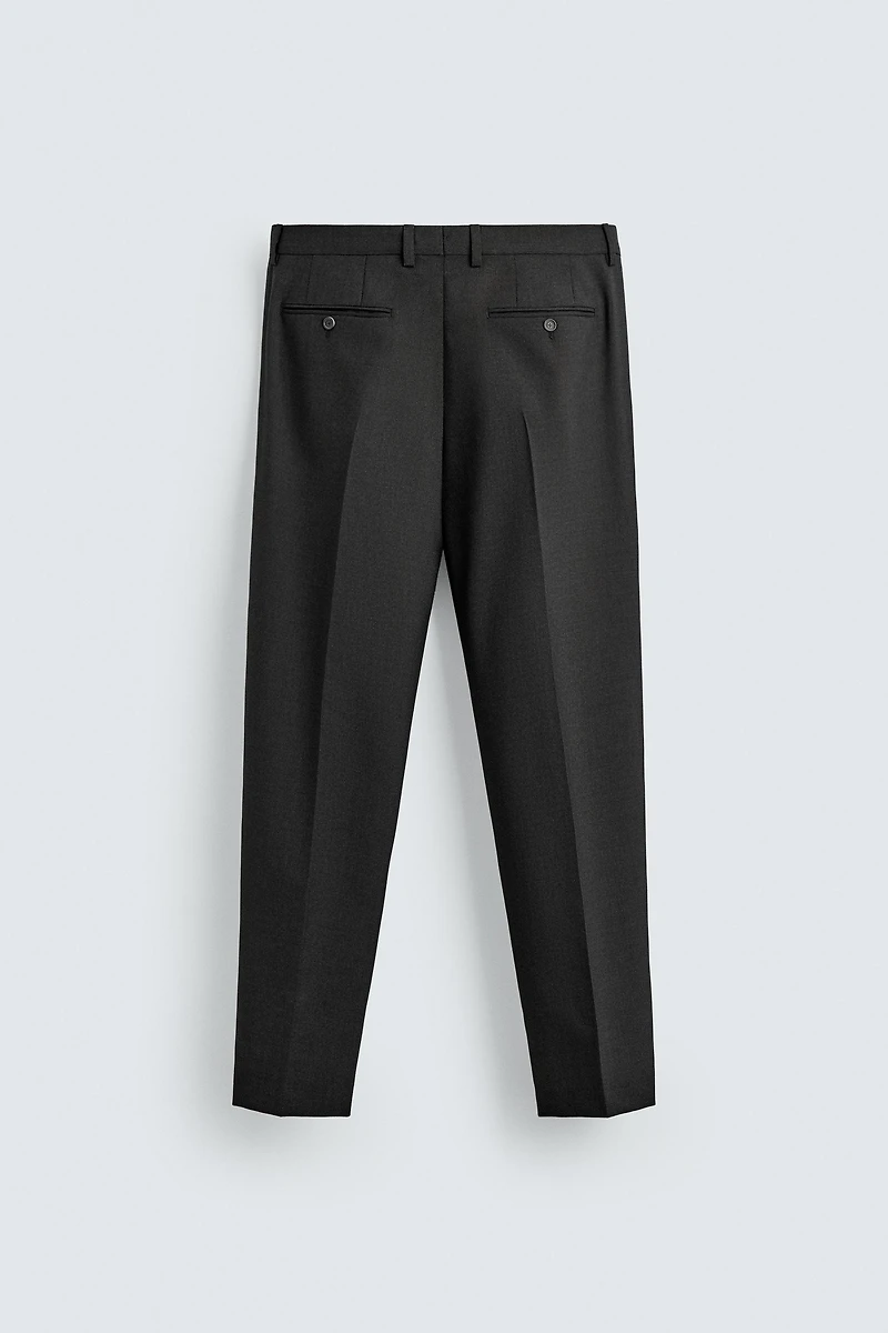 100% WOOL REGULAR FIT SUIT PANTS