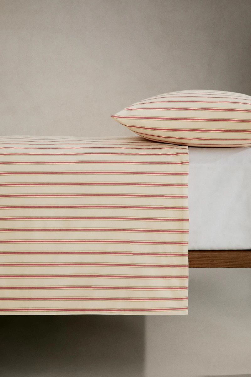 HOUSSE DE COUETTE PERCALE COTON RAYURES (300 FILS
