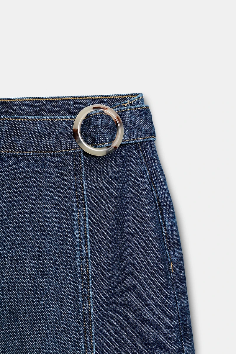 Z1975 WRAP DENIM SKORT WITH BUCKLE