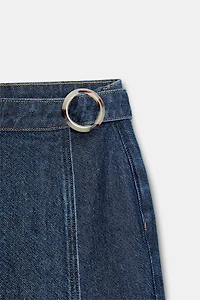 Z1975 WRAP DENIM SKORT WITH BUCKLE