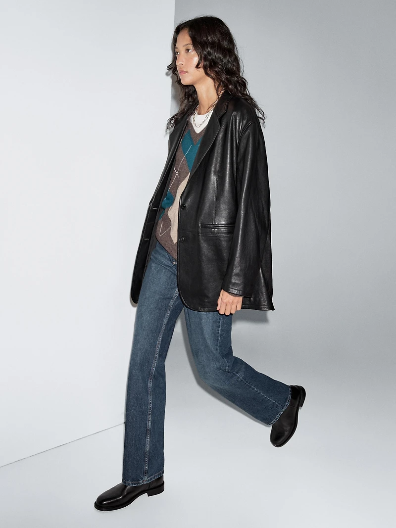 Soft nappa leather blazer