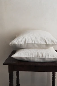 EMBOSSED COTTON AND LINEN PILLOWCASE