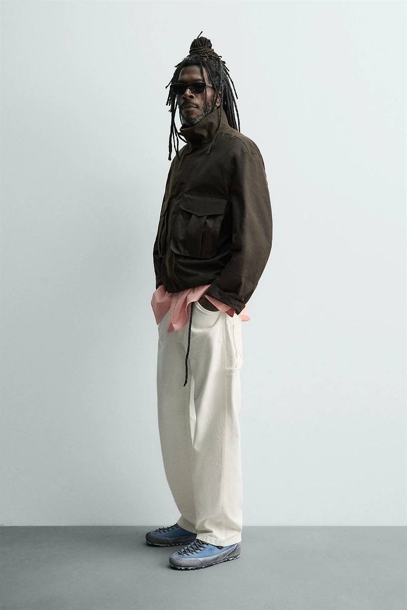 AARON LEVINE X ZARA CROPPED WAXED EFFECT JACKET