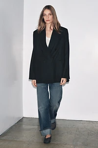 ZW COLLECTION LIMITED EDITION STRIPED WOOL BLEND BLAZER