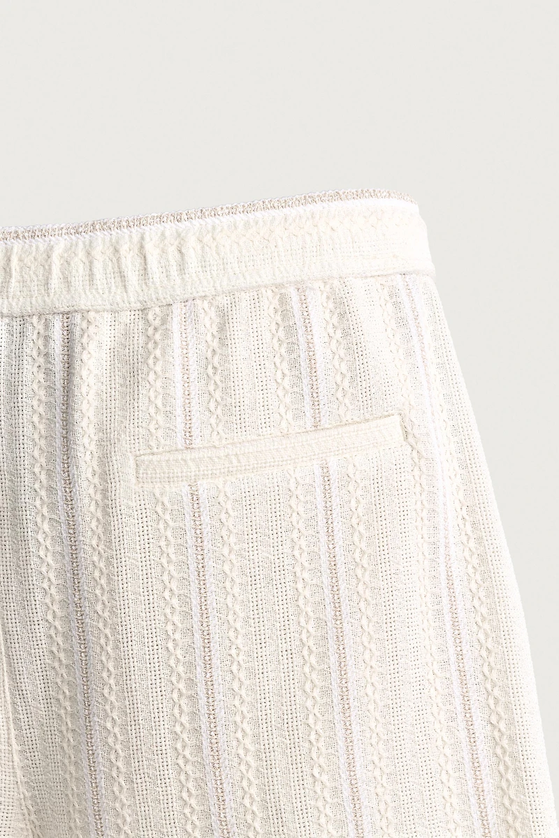 REGULAR FIT TEXTURED SHORTS