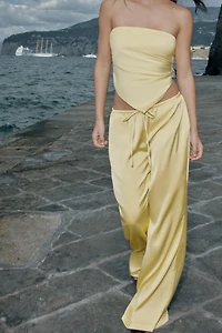 DRAWSTRING SATIN PANTS