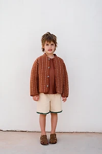 PLAIN LINEN AND COTTON T-SHIRT