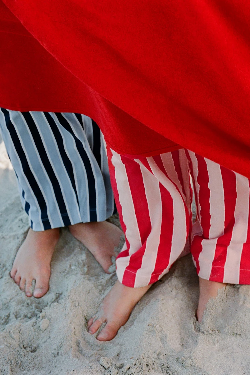 STRIPED RELAXED FIT PANTS WITH LABEL