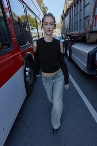 KNIT CUT OUT BALLS JUMPER