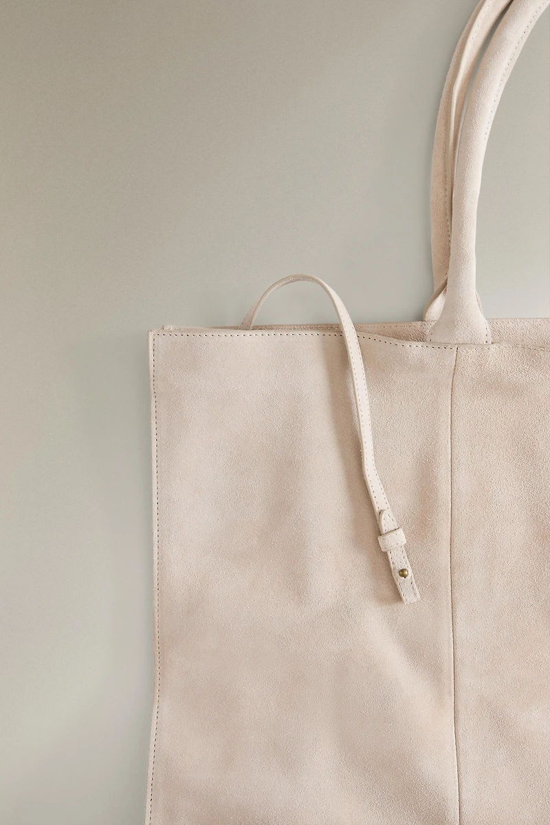 LARGE SPLIT SUEDE TOTE BAG