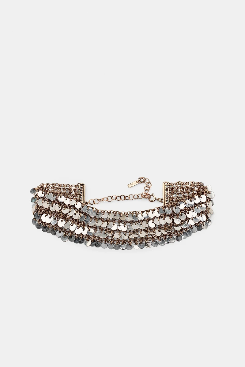 SEQUIN COMBINED CHOKER NECKLACE