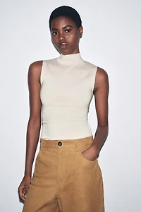 POLIAMIDE MOCK NECK TOP