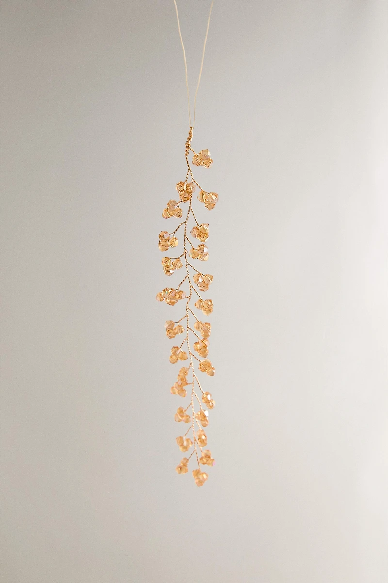 BEADED BRANCH CHRISTMAS TREE ORNAMENT