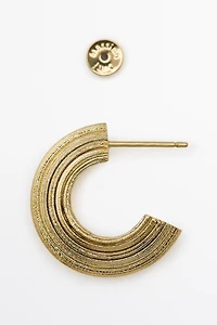 Raised design hoop earrings