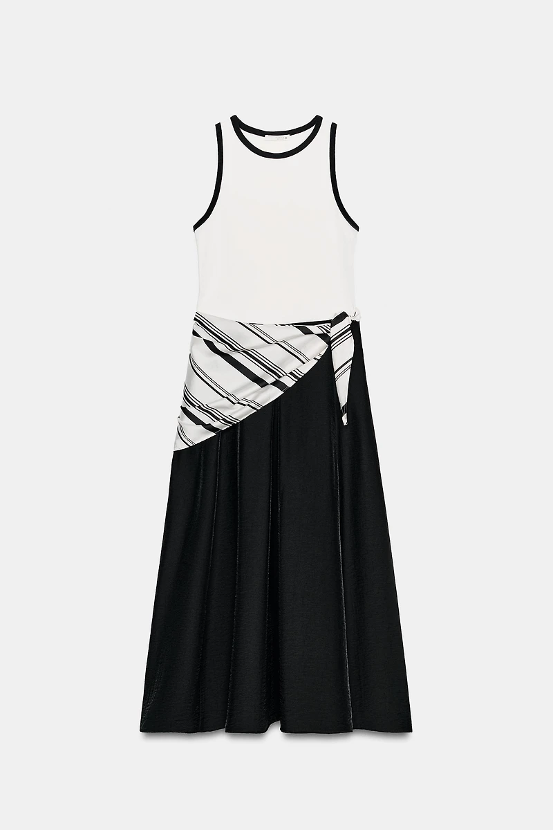 COMBINED SCARF MIDI DRESS