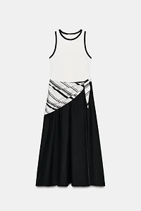 COMBINED SCARF MIDI DRESS