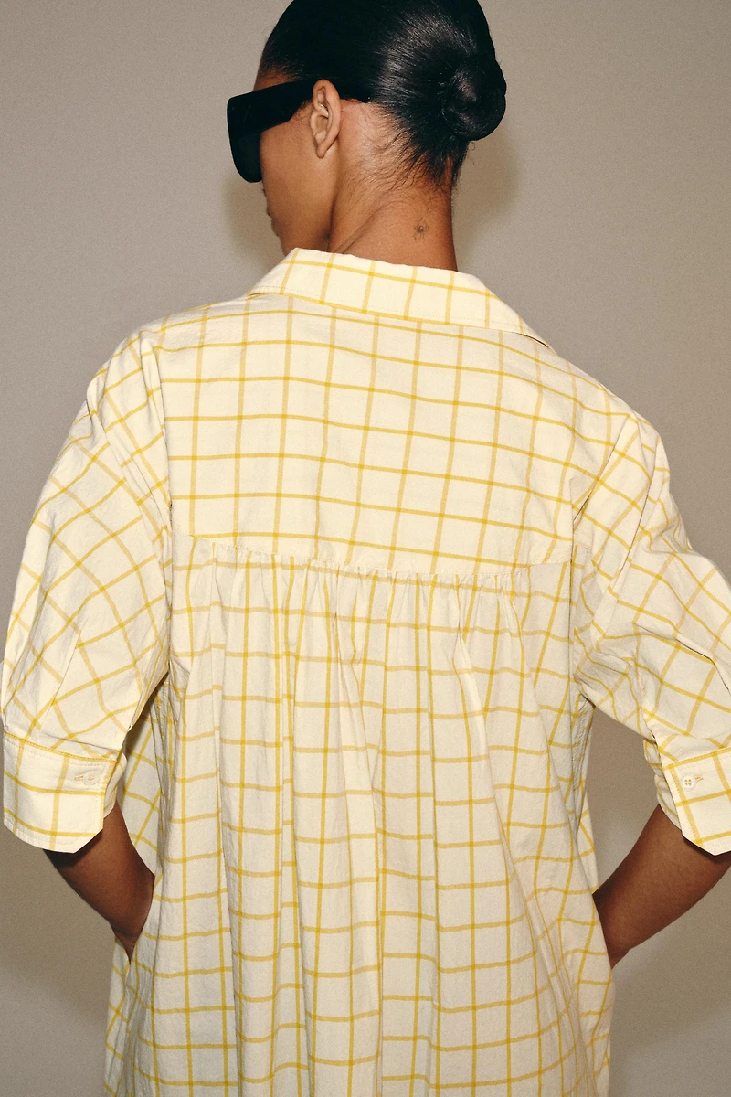 ZW COLLECTION CHECKED SHIRT DRESS