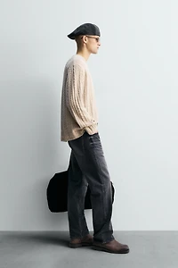 CABLE KNIT TEXTURED SWEATER