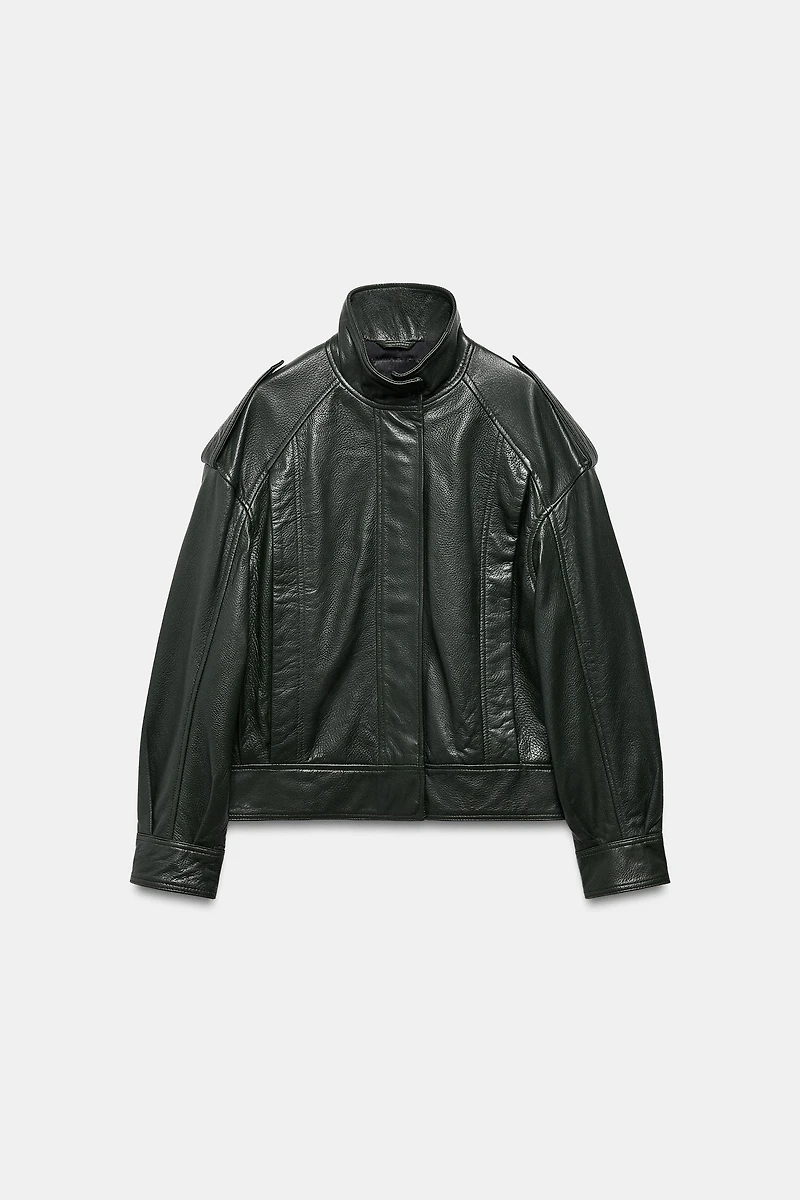 LEATHER BOMBER JACKET ZW COLLECTION LIMITED EDITION