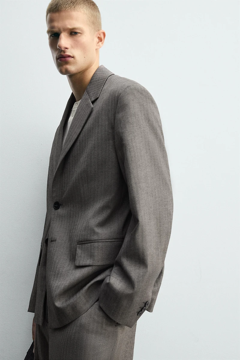 HERRINGBONE SUIT BLAZER