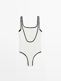 Maillot de bain texturé contrastant