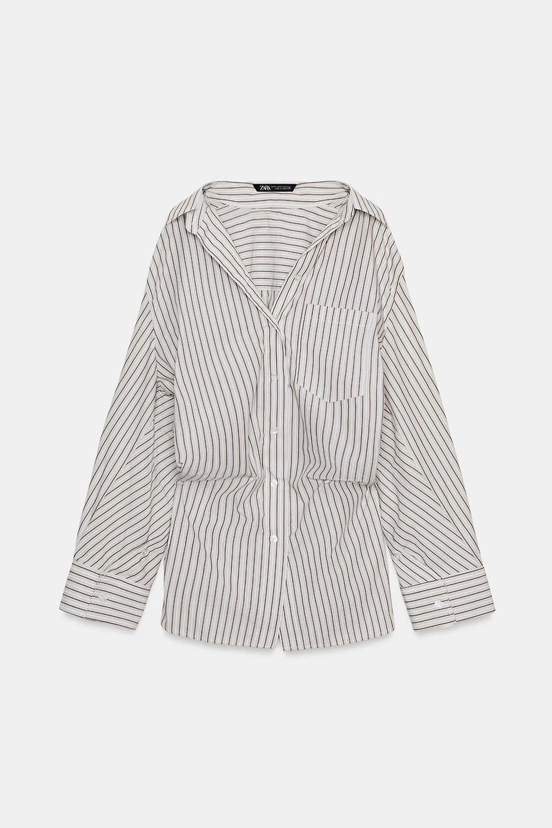 OVERSIZED STRIPED BATWING SHIRT