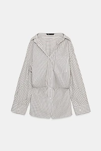 OVERSIZED STRIPED BATWING SHIRT