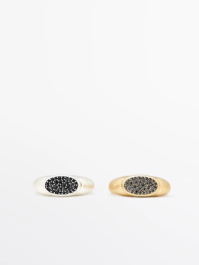 Rhinestone ring set