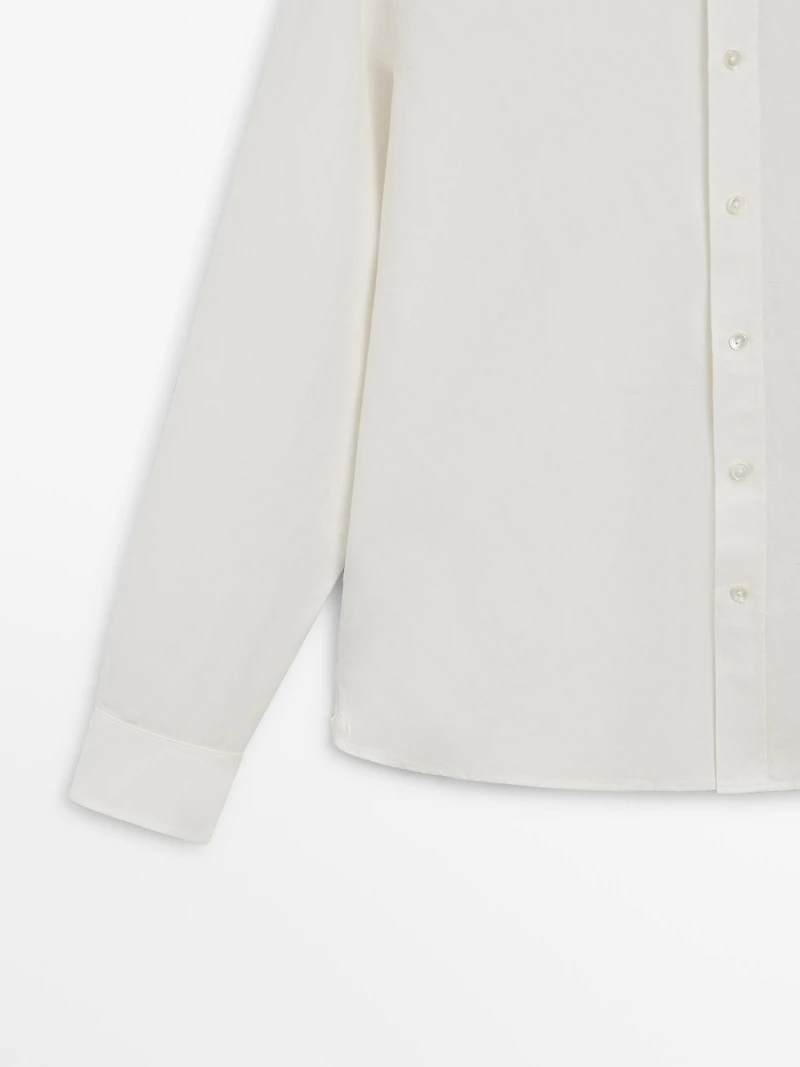 Regular fit linen blend shirt