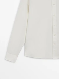 Regular fit linen blend shirt