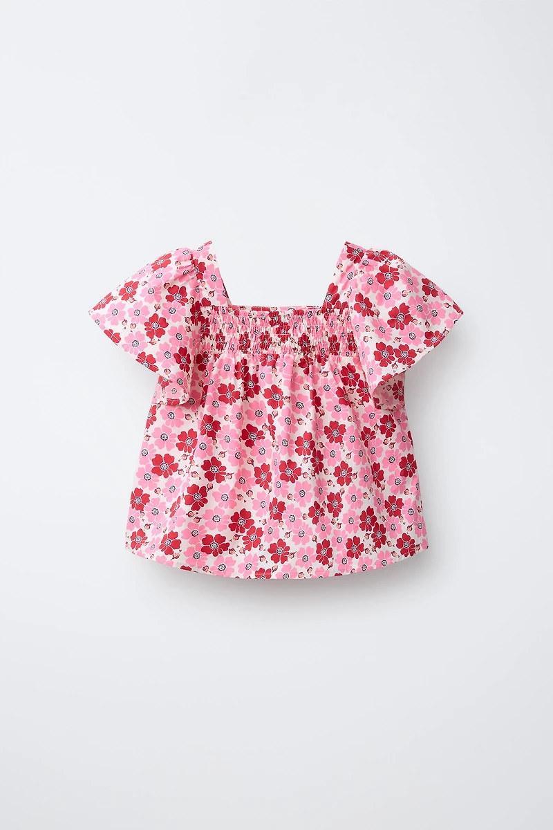 TOP EN POPELINE À FLEURS