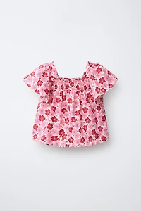 TOP EN POPELINE À FLEURS